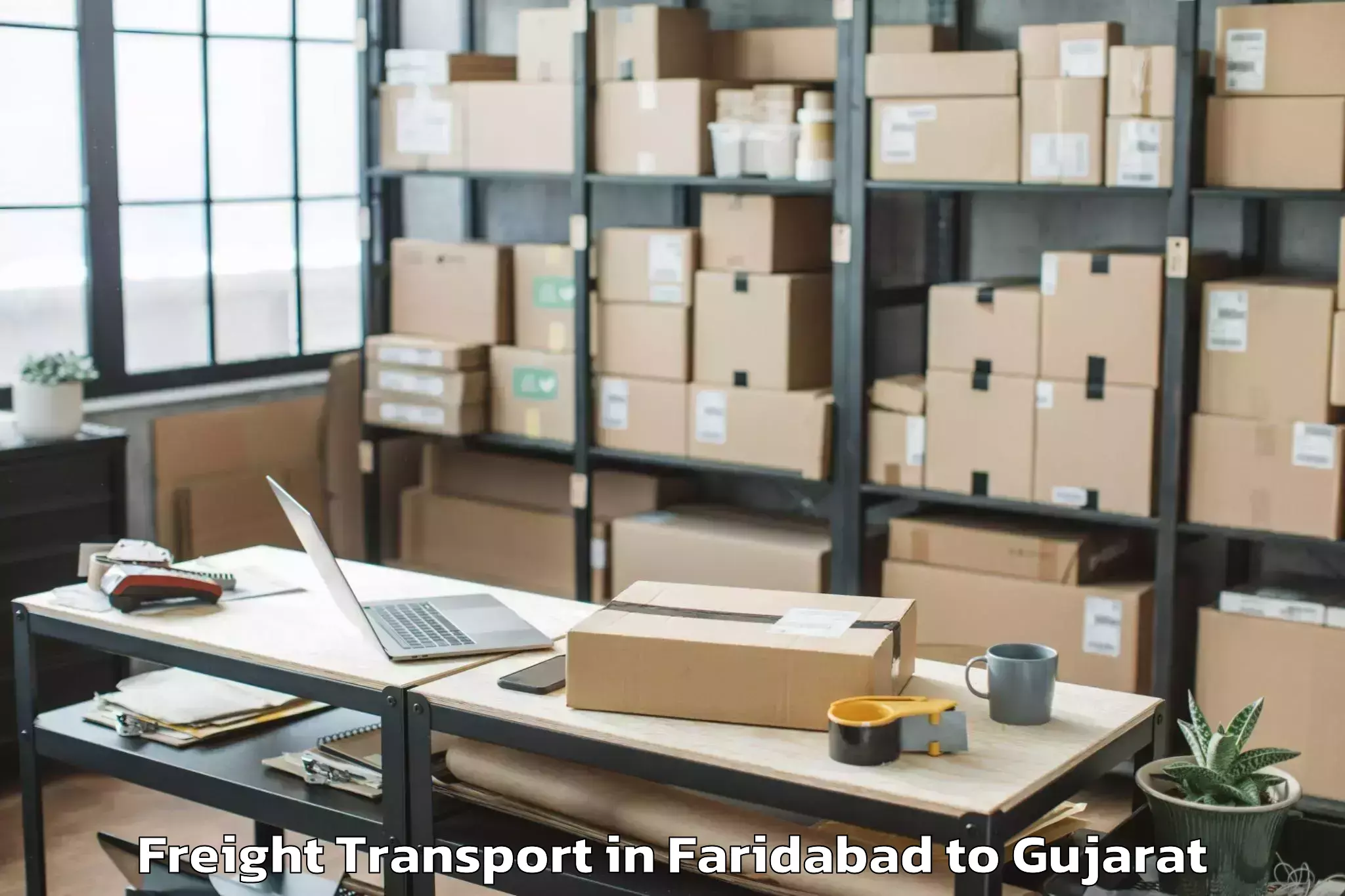 Book Faridabad to Keshod Airport Ixk Freight Transport